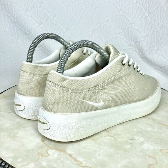 Nike Sneakers Womens 7.5 Beige Canvas Vintage Platform Lace Up Comfort Shoes - Picture 9 of 13